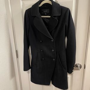 Tahari Black double breasted coat XS